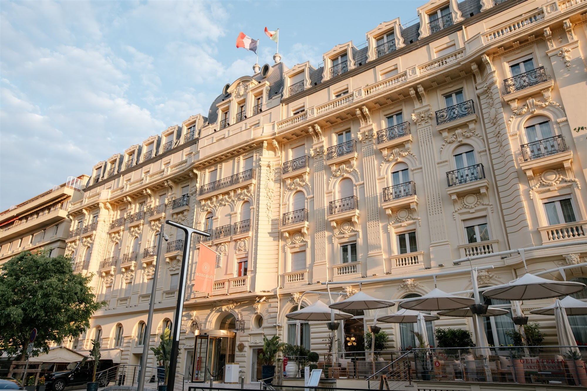 Façade Belle Époque du Boscolo Hôtel & Spa Nice 5 étoiles boulevard Victor Hugo