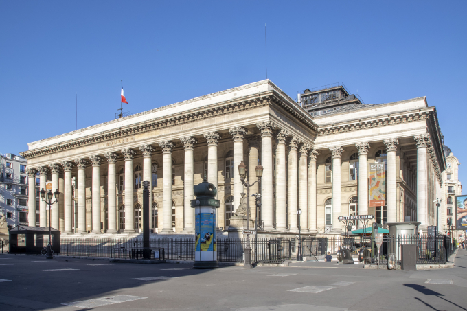 Façade du Palais Brongniart, ancien siège de la Bourse de Paris