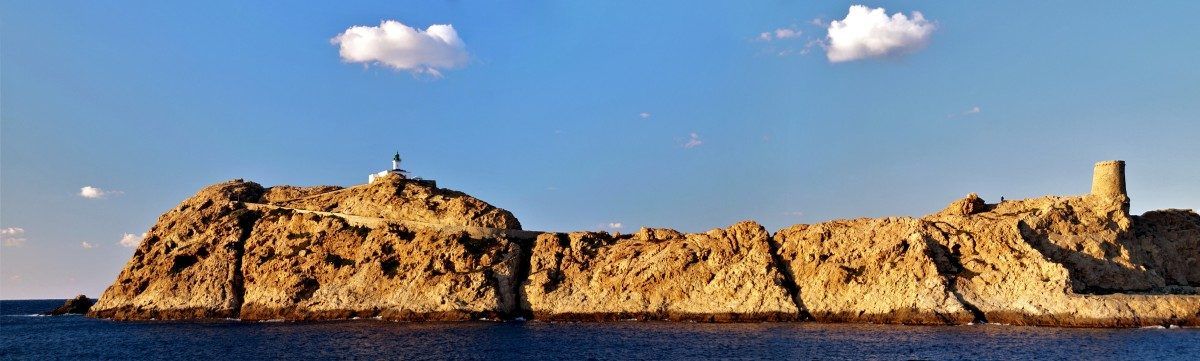 The Pietra lighthouse, in L'Île-Rousse, Corsica
