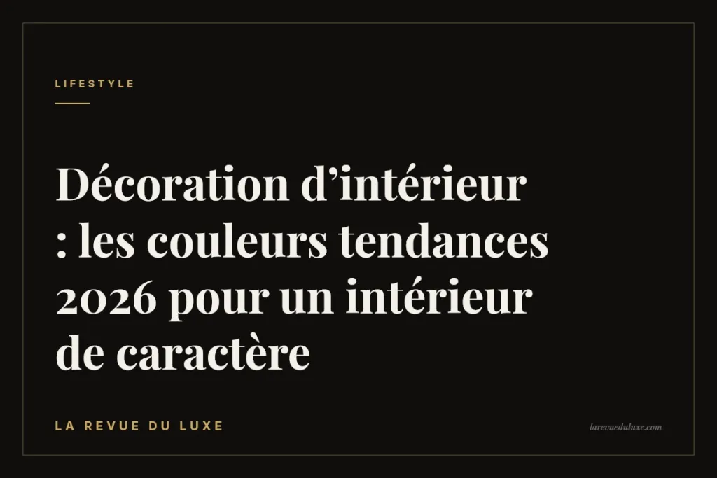 Décoration d’intérieur : les couleurs tendances 2026 pour un intérieur de caractère
