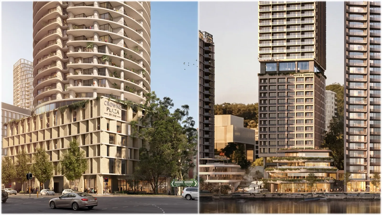 Rendus du Crowne Plaza Newcastle et de l'Hotel Indigo Gosford, deux projets IHG en Nouvelle-Galles du Sud