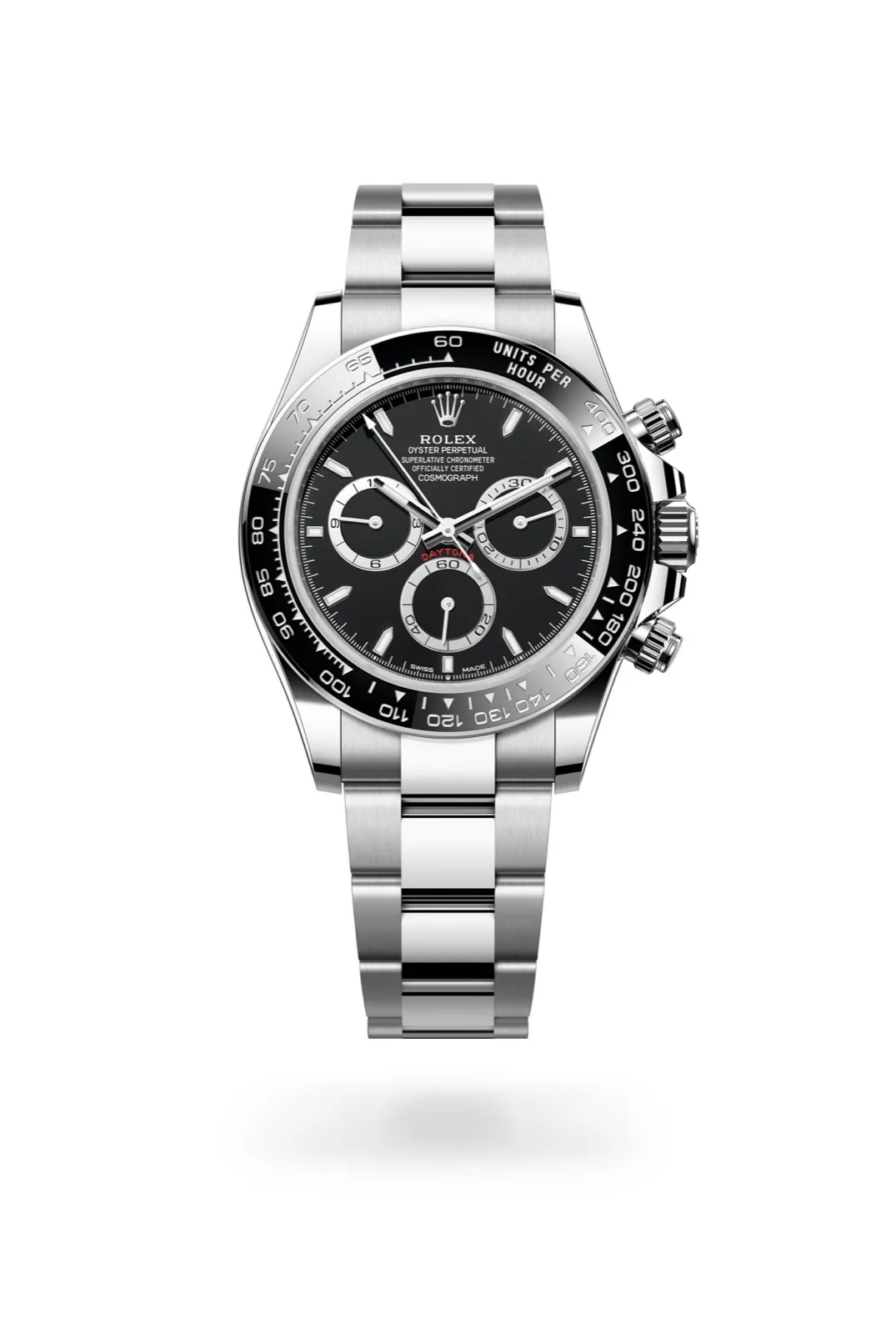 Rolex Cosmograph Daytona 126500LN en acier Oystersteel, cadran noir et lunette Cerachrom noire