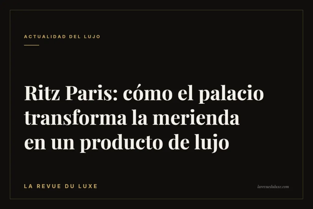 Ritz Paris: cómo el palacio transforma la merienda en un producto de lujo