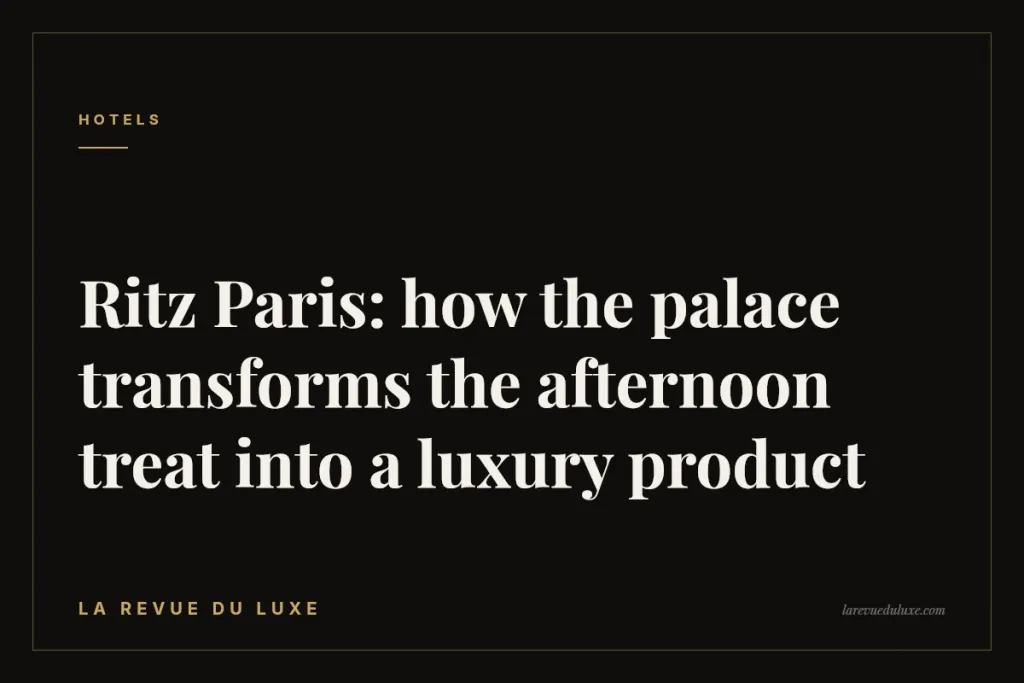 Ritz Paris: how the palace transforms the afternoon treat into a luxury product