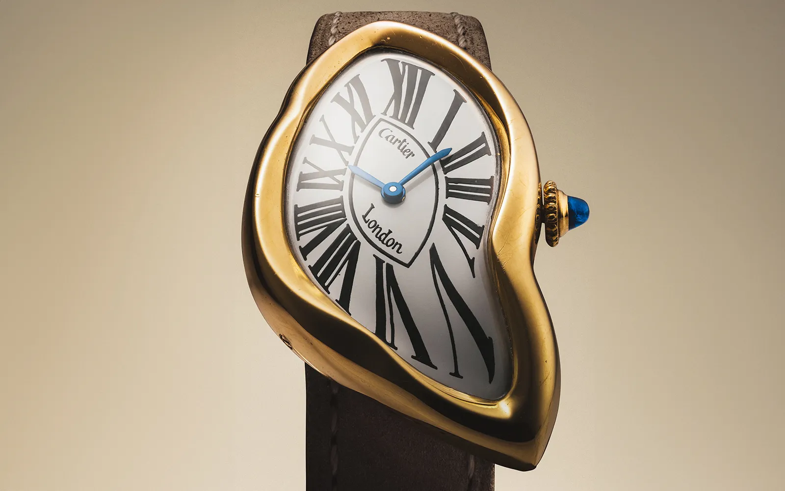 Montre Cartier Crash London en or jaune au boîtier déformé, visuel de la vente Rare Watches de Christie's à Genève