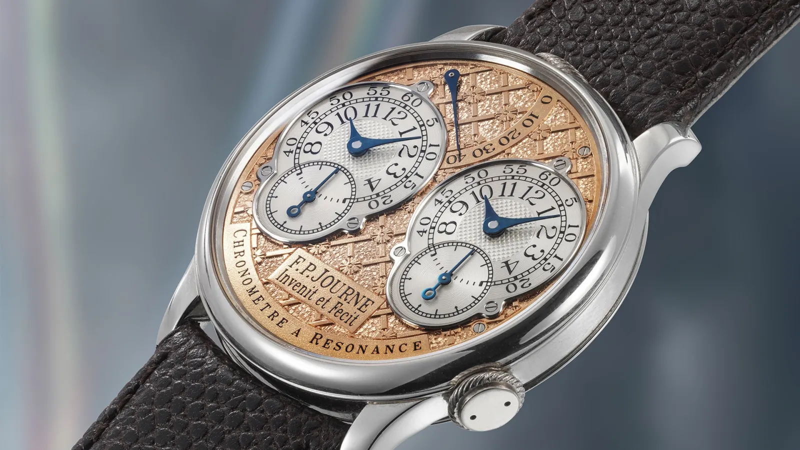 F.P. Journe Chronomètre à Résonance « Régence » en platine à cadran or rose gravé, lot 7 de la vente Phillips de Genève