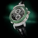 Patek Philippe Grandmaster Chime 6300/403G-001 en or gris serti de diamants et d'émeraudes baguette