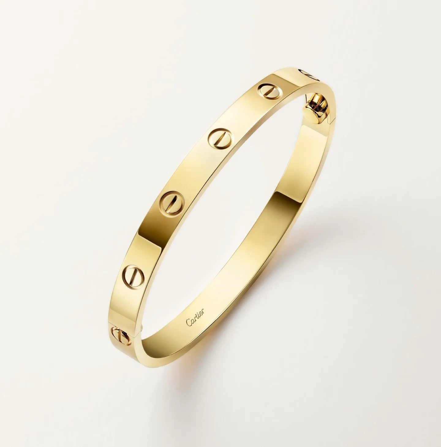 Cartier Love bracelet, classic model in yellow gold, displayed at 8,150 euros in France