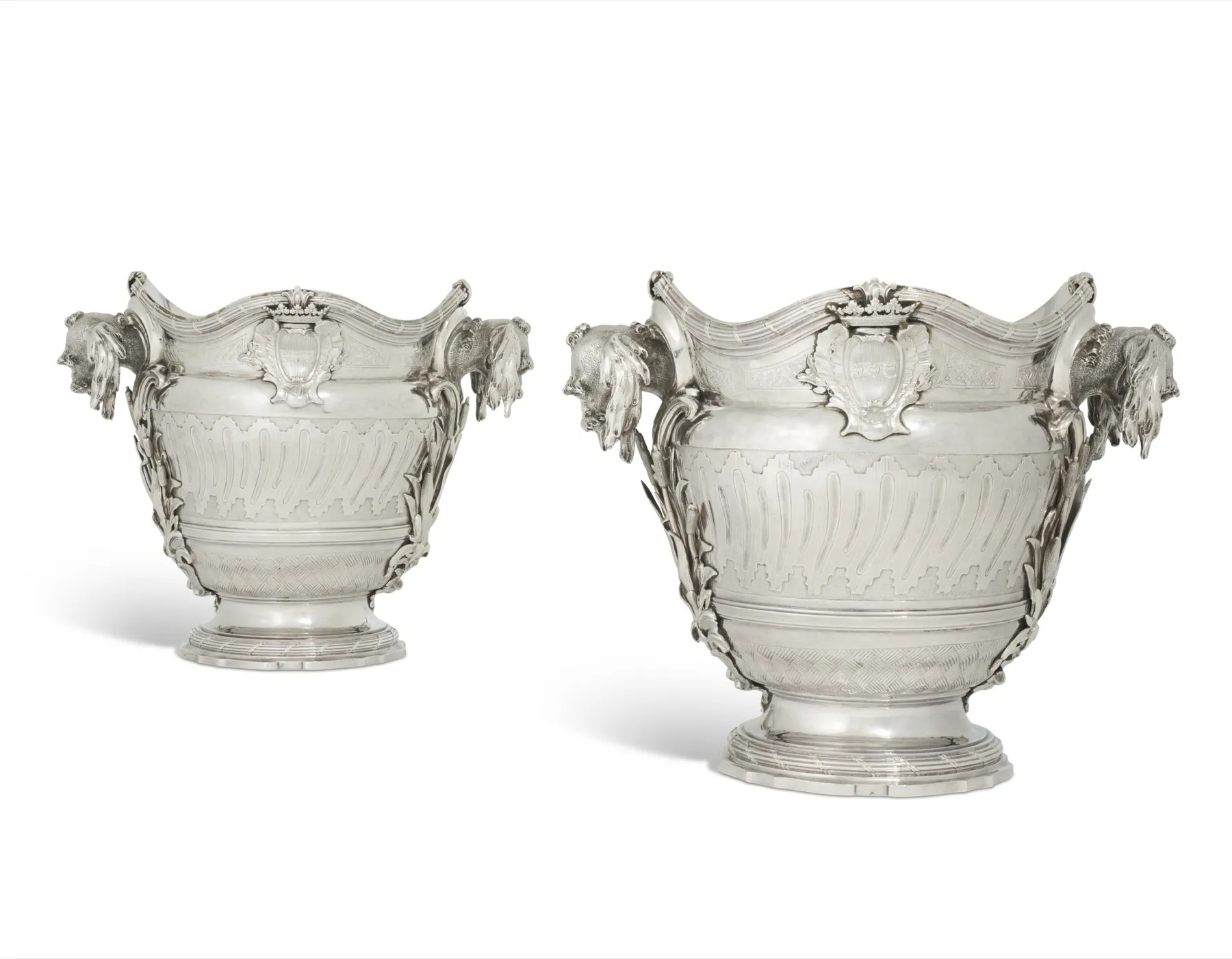 Paire de rafraîchissoirs Louis XV en argent de Claude Ballin II, Paris, 1744, collection Blaquier-Arrieta